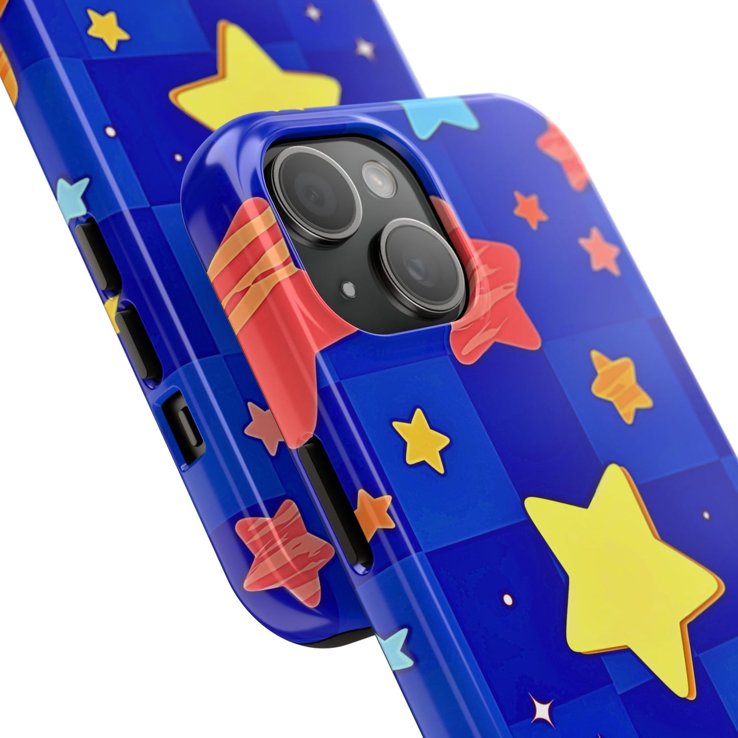 Funda resistente para teléfono con estampado de estrellas vibrantes y preppy | Estética