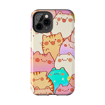 Kawaii Chubby Adorable Cats Tough Phone Case | Animals