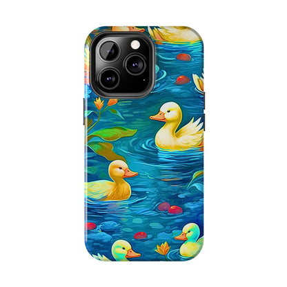 Ducks in the Pond Pattern Style Tough Phone Case | Animals