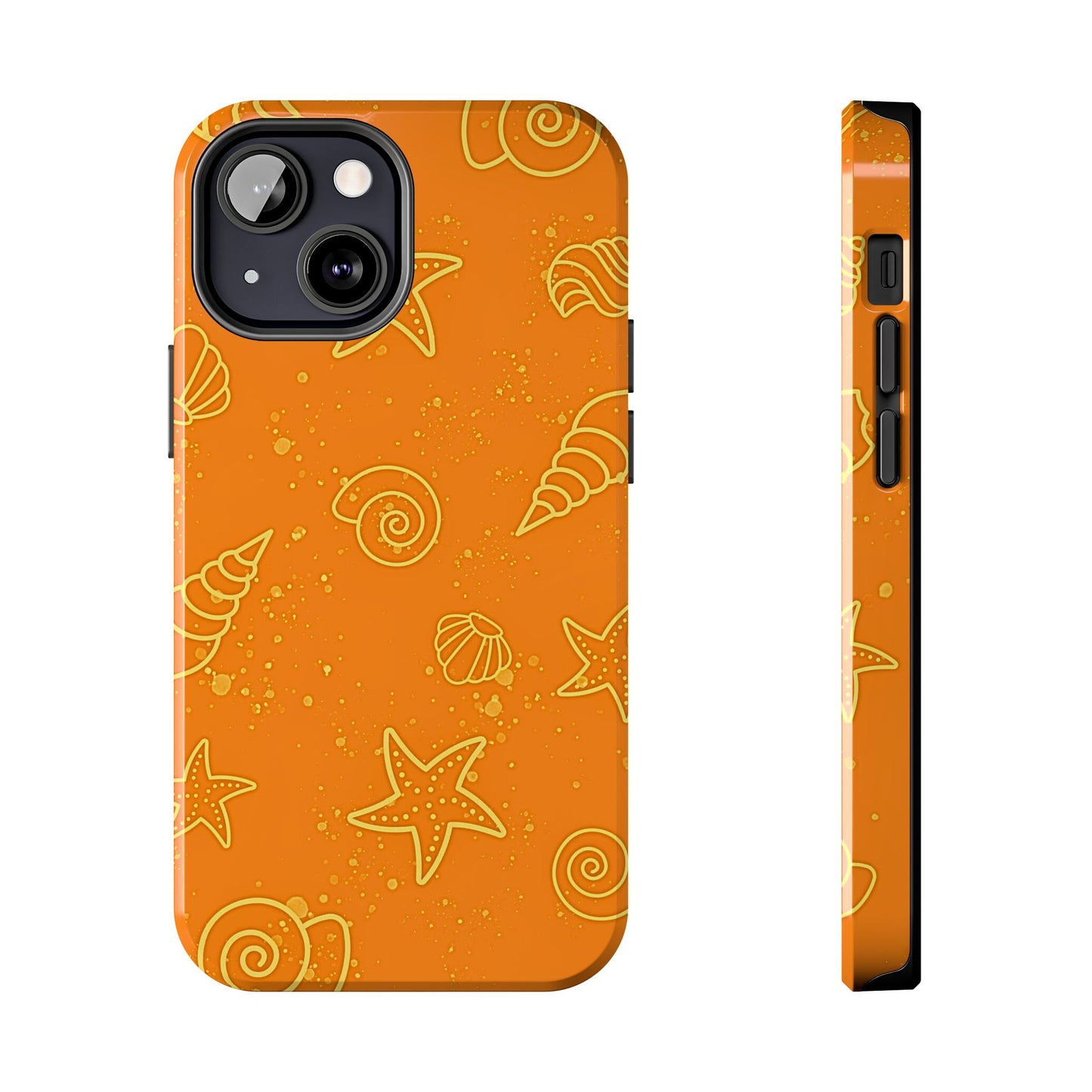 Funda resistente para teléfono con diseño de conchas naranjas | Estética