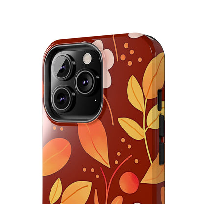 Autumn Fall Leaf Pattern Tough Phone Case | Aesthetic