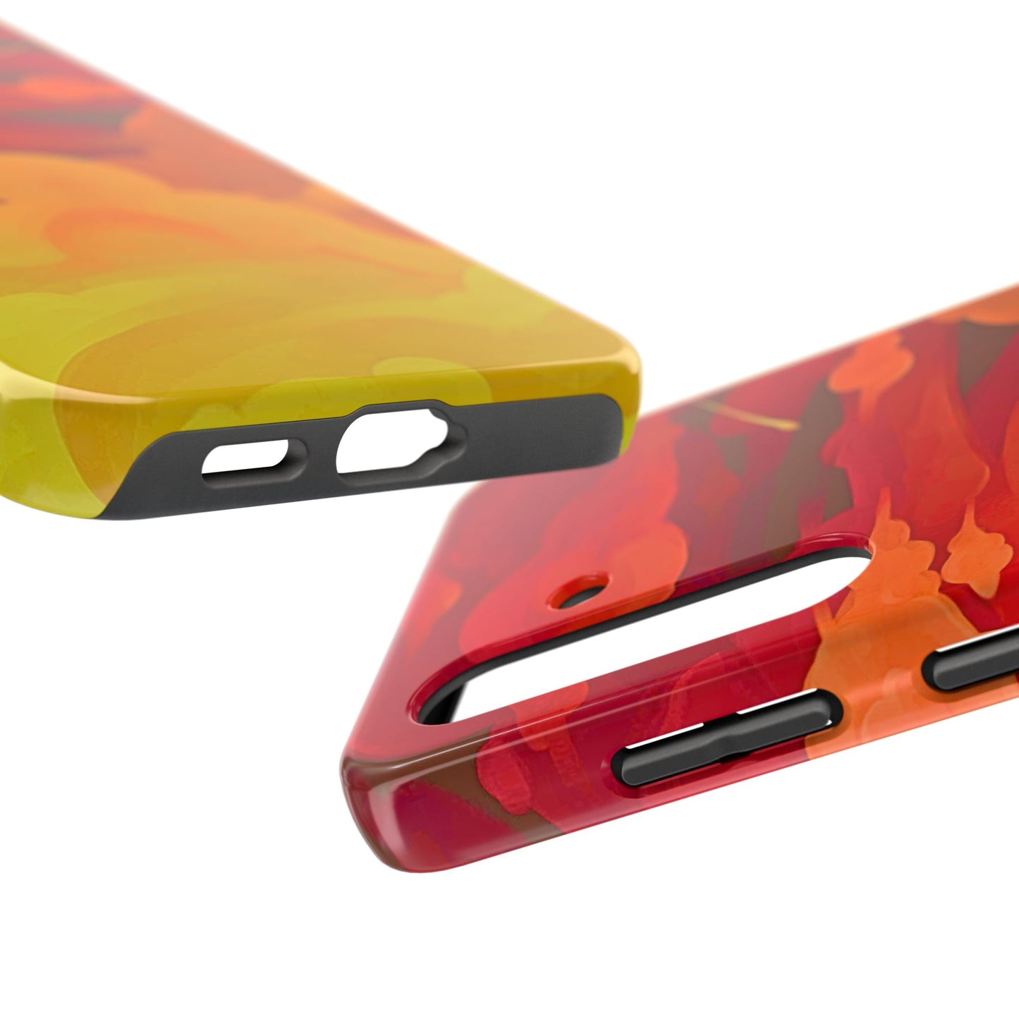 Funda resistente para teléfono con diseño de nubes rojas y naranjas | Estética