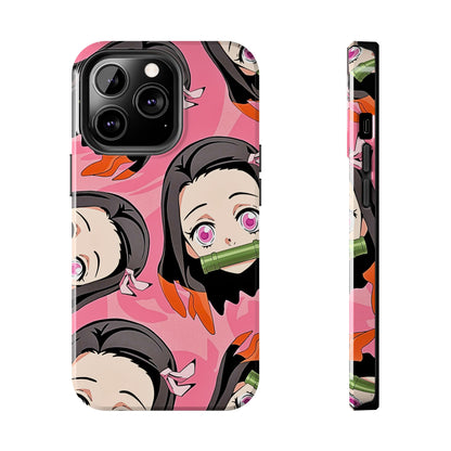 Nezuko Kamado Head Pattern Tough Phone Case | Anime - Demon Slayer