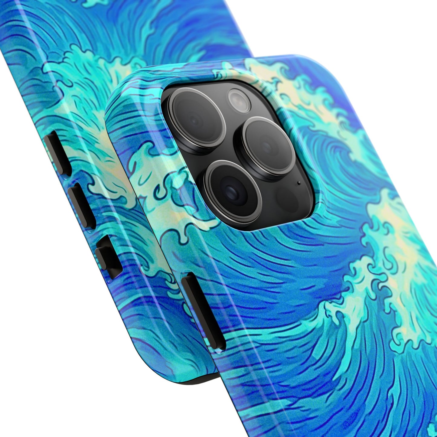 Funda resistente para teléfono con diseño de olas de agua | Estética