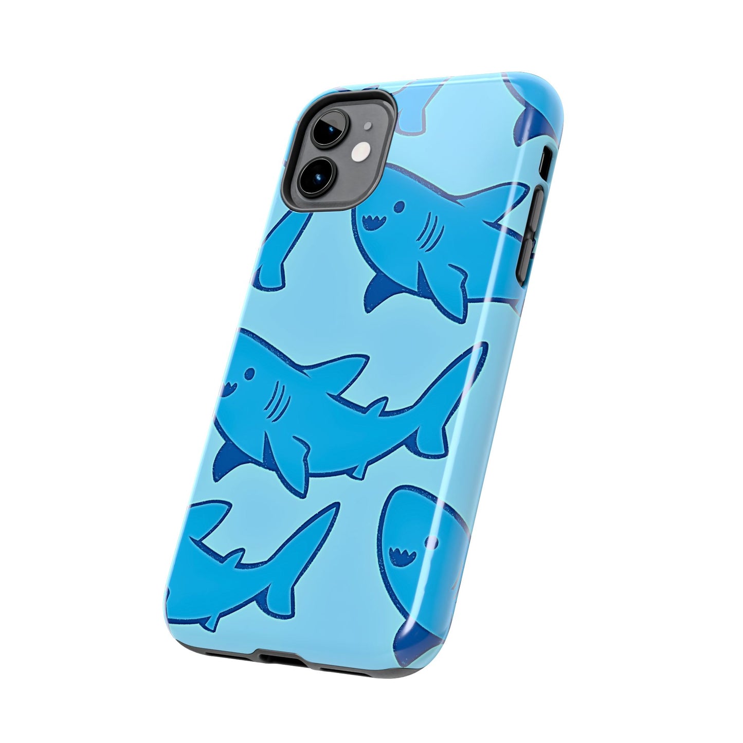 Smiley Shark Fun Pattern Tough Phone Case | Animals