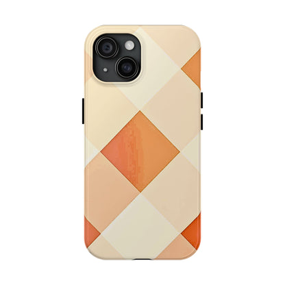 Pastel Minimalist Two-Tone Checkerboard Tough Phone Case | Aesthetic