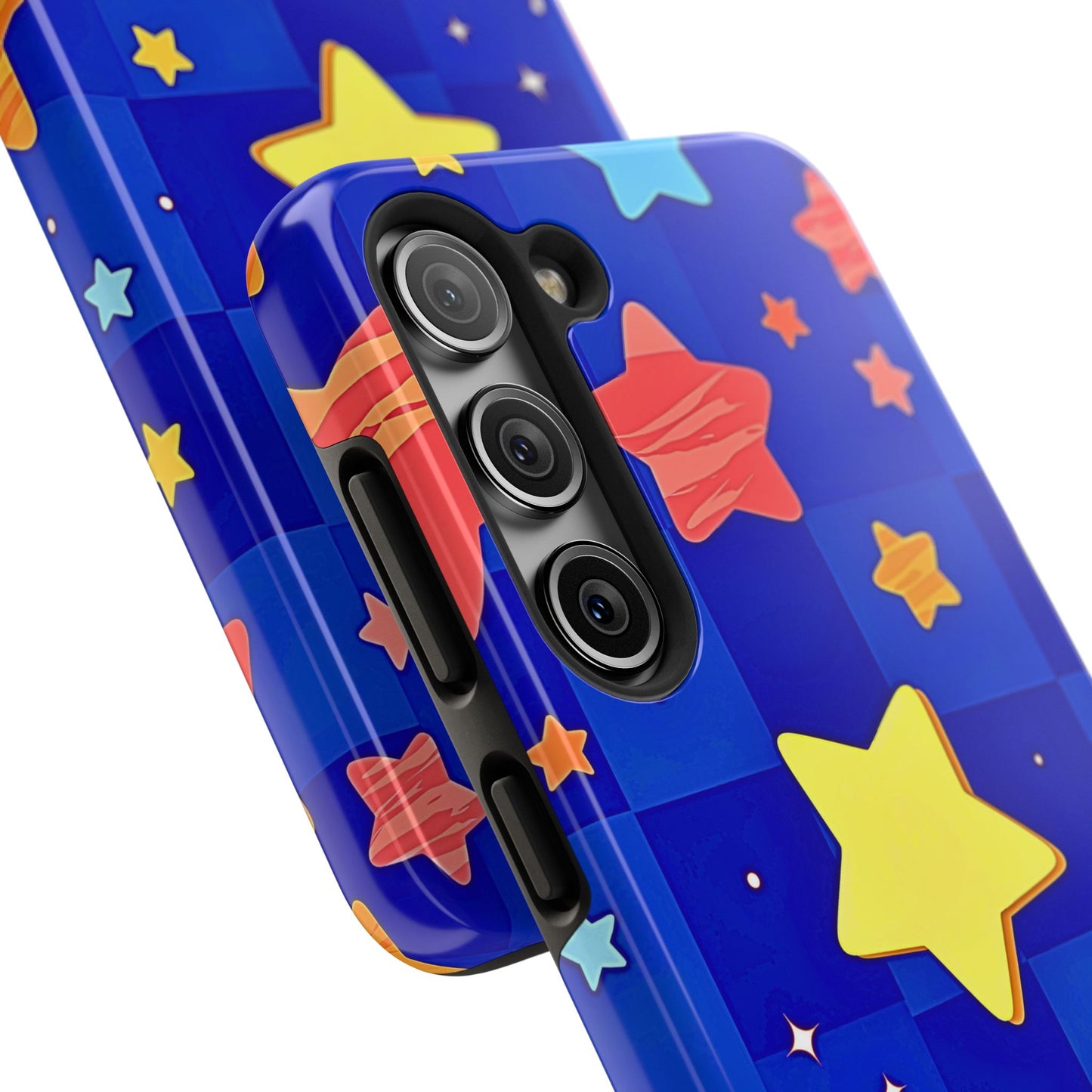 Funda resistente para teléfono con estampado de estrellas vibrantes y preppy | Estética