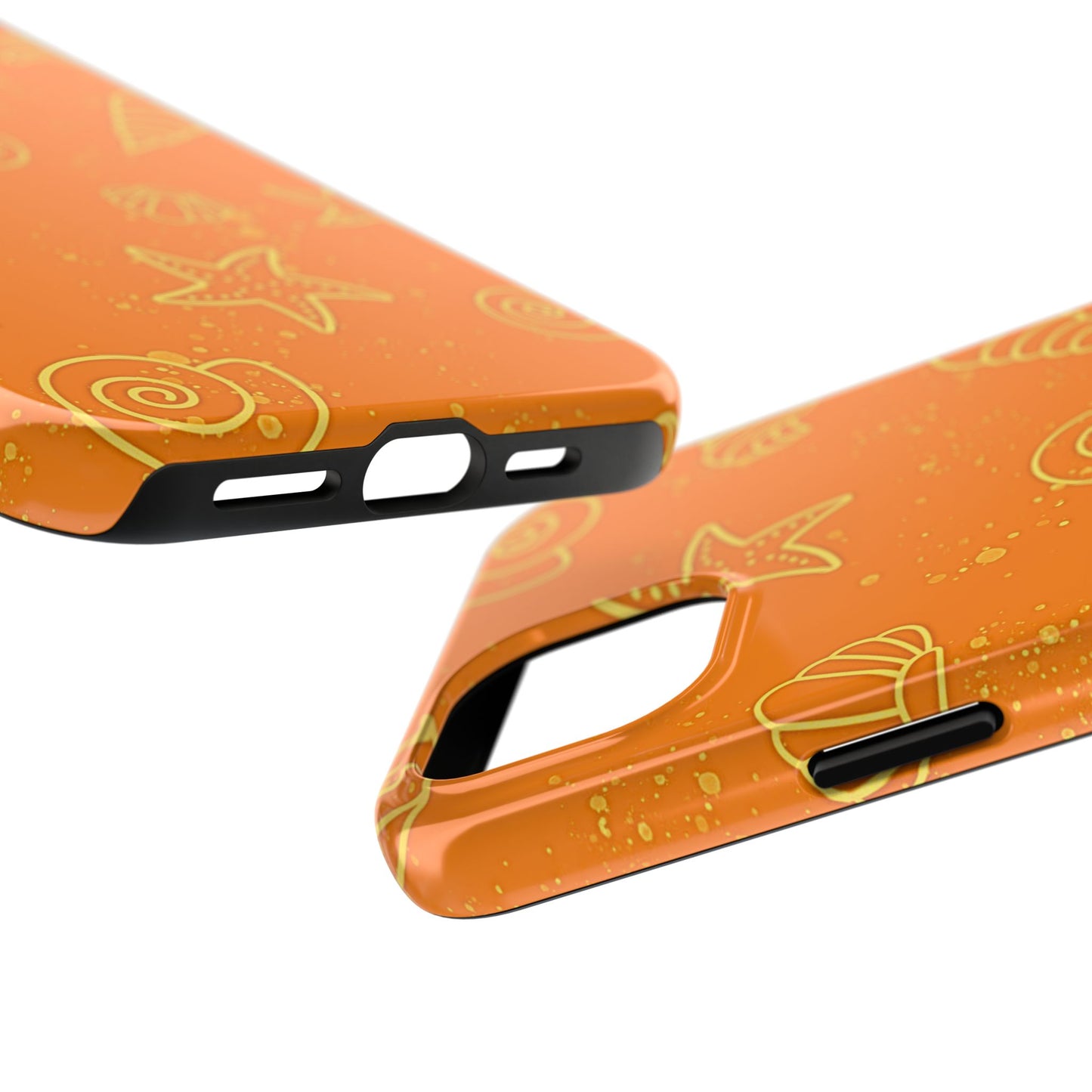 Funda resistente para teléfono con diseño de conchas naranjas | Estética