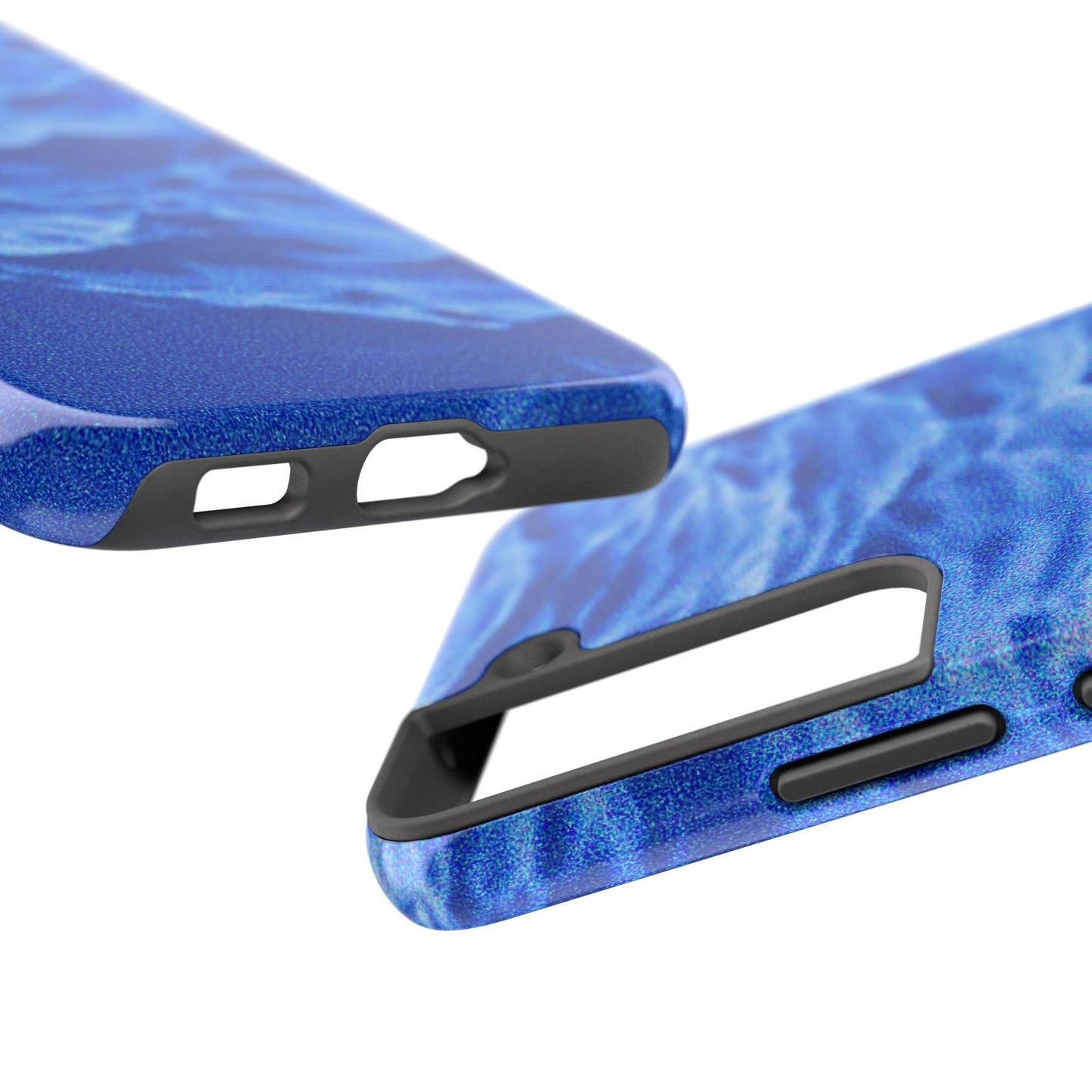 Funda resistente para teléfono azul oscuro con olas del océano borrosas | Estética