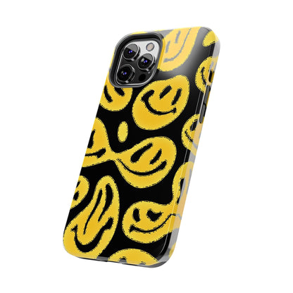 Funda resistente para teléfono con cara sonriente psicodélica colorida (versión 1) | Estética