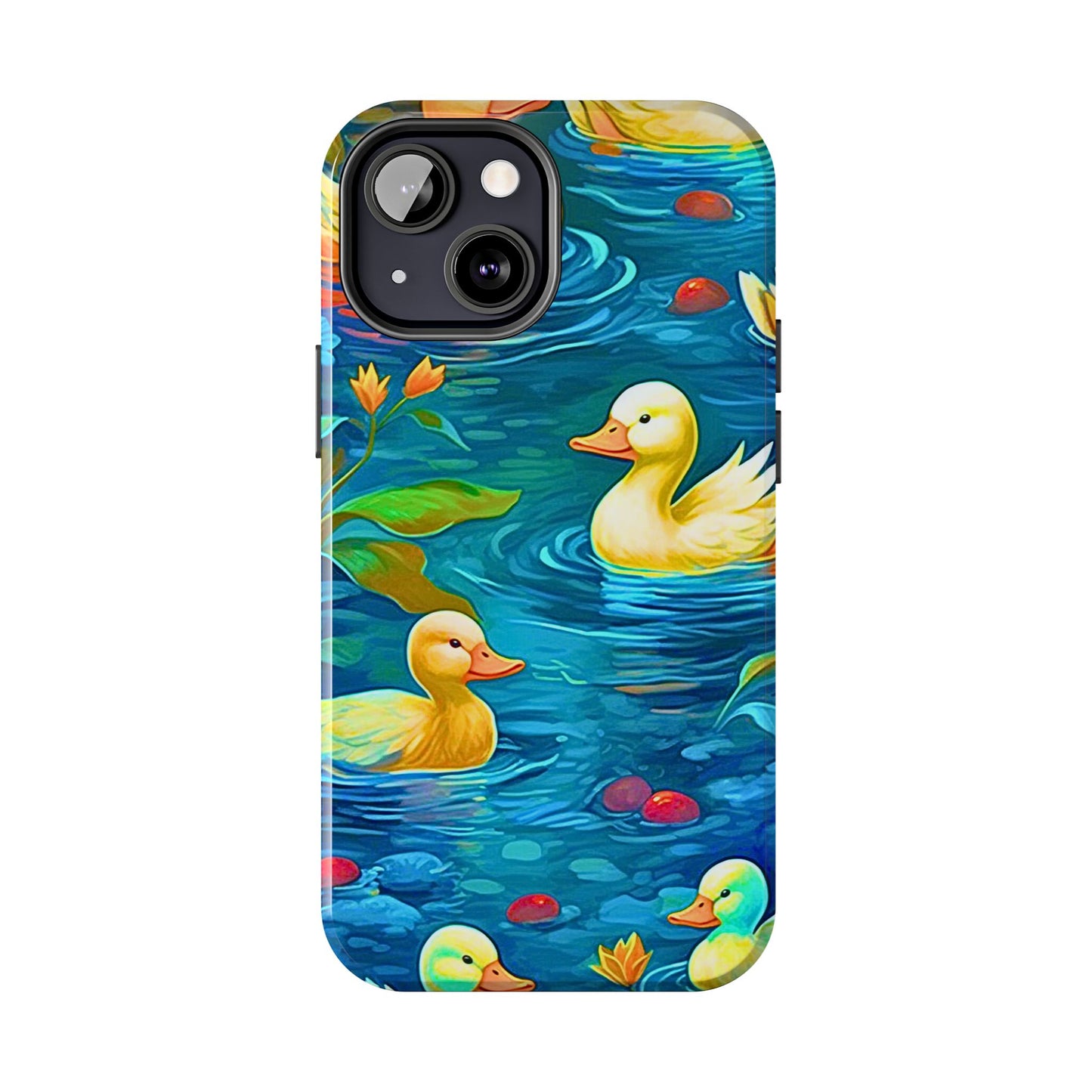 Ducks in the Pond Pattern Style Tough Phone Case | Animals