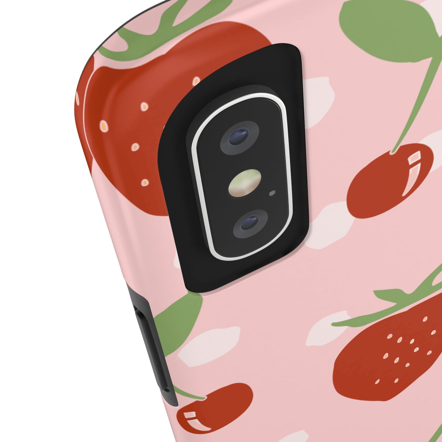 Cute Pink and Red Cherry and Strawberry Tough Phone Case | Food