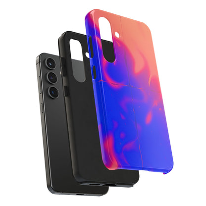 Funda resistente para teléfono con diseño de llamas, degradado abstracto y resplandor del atardecer | Estética