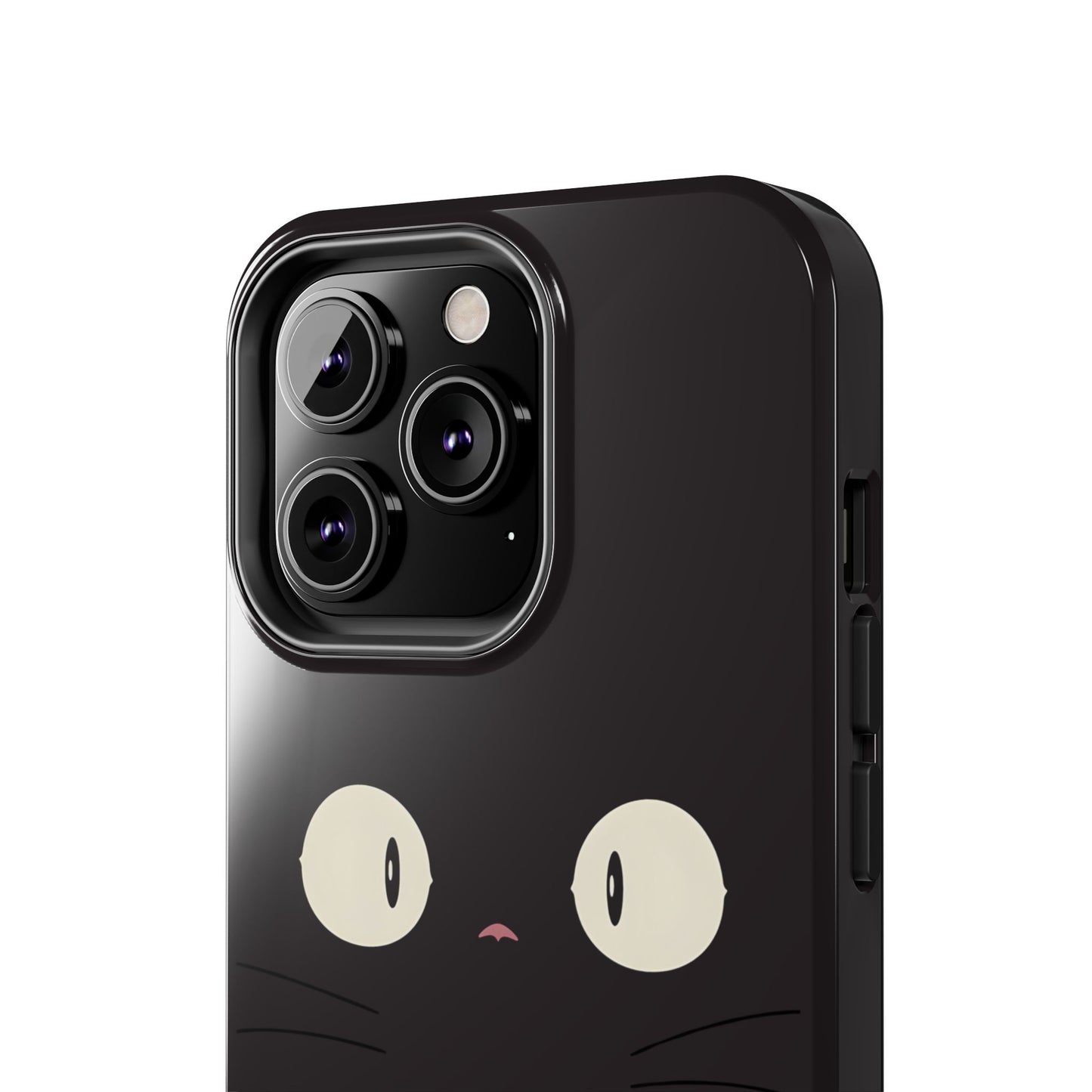 Adorable Black Cat Face and Eyes Minimal Tough Phone Case | Animals