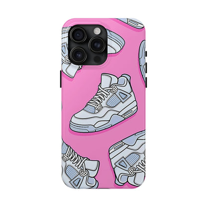 Funda resistente para teléfono con diseño de zapatillas Jordan 4 blancas | Estética