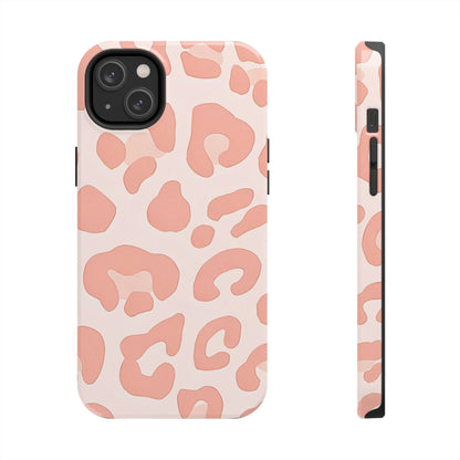 Funda resistente para teléfono con estampado de leopardo rosa preppy | Estética