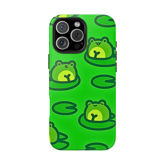 Cute Green Frogs Pattern Tough Phone Case | Animals