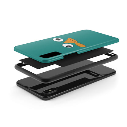 Phineas and Ferb Perry Platypus Eyes Teal Expression Tough Phone Case | Cartoon