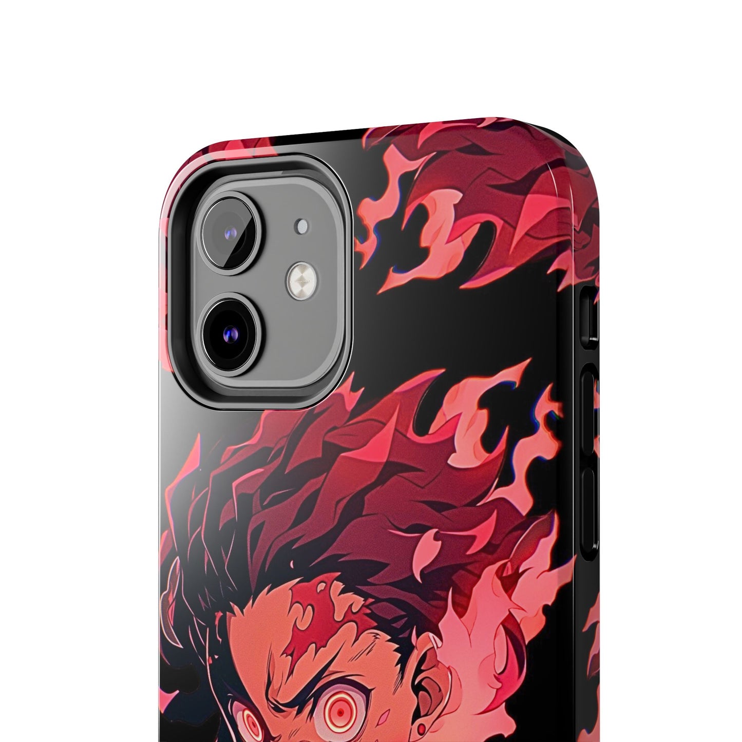 Tanjiro Kamado Flamed Style Black Tough Phone Case | Anime - Demon Slayer