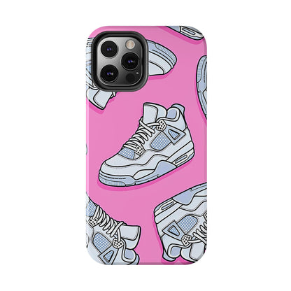 Funda resistente para teléfono con diseño de zapatillas Jordan 4 blancas | Estética