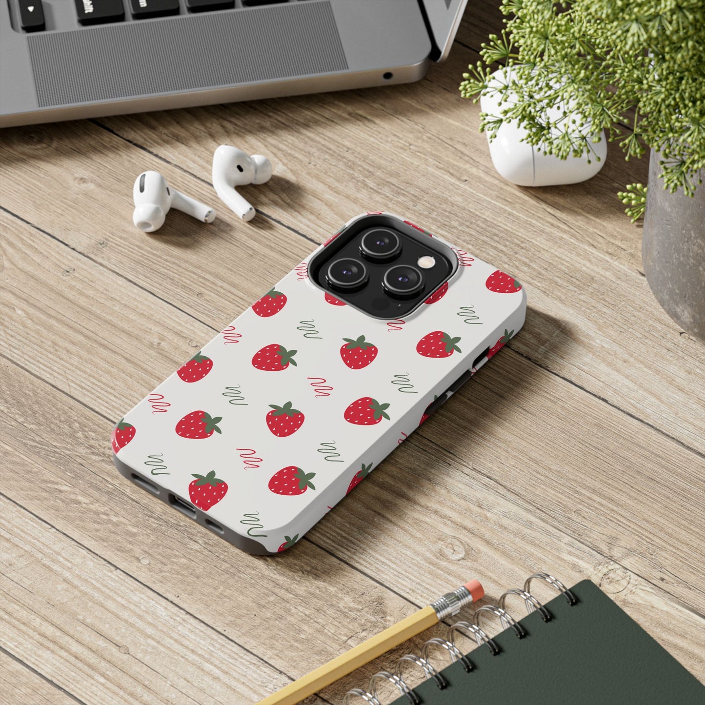 Strawberry Doodle Delight Tough Phone Case | Food