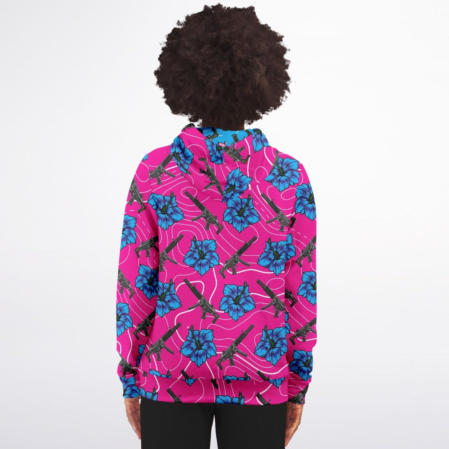 Rad Palm High Capacity Hibiscus Zip Up Hoodie