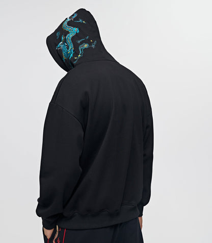 KH9000 Blue Dragon Embroidery Hoodie