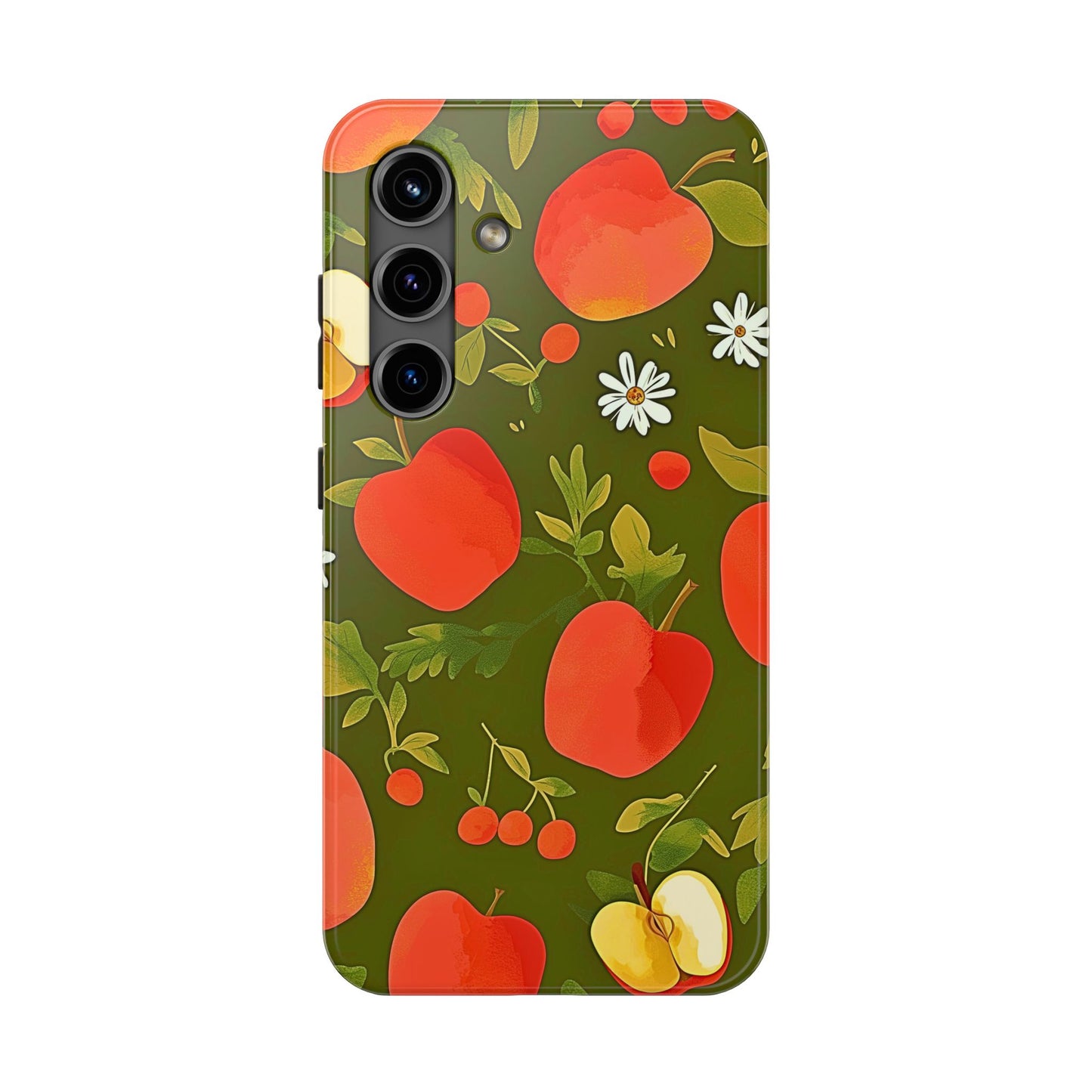Funda/Cubierta resistente para teléfono con diseño de manzanas y bayas | Estética