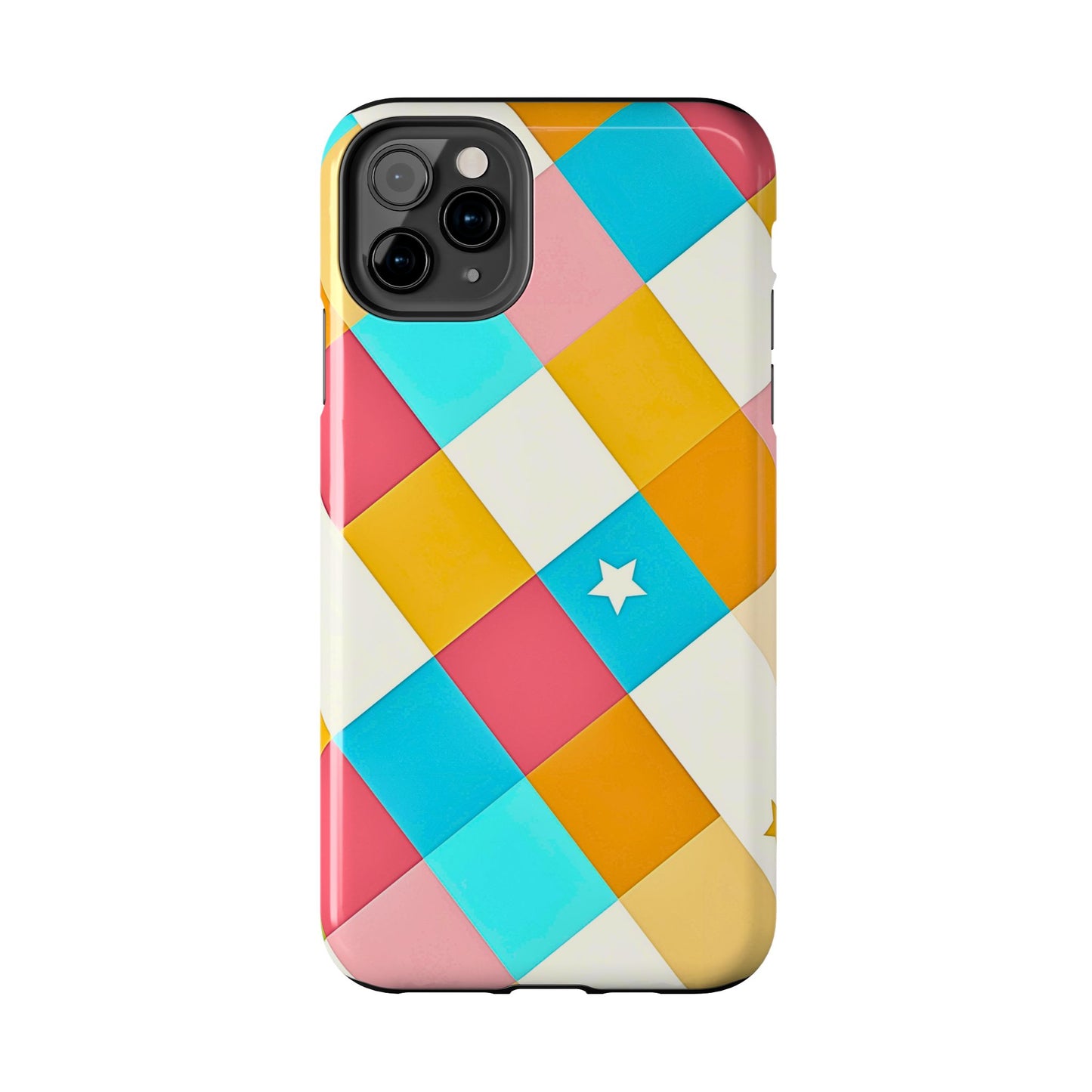 Vibrant Preppy Checkered Tough Phone Case | Aesthetic