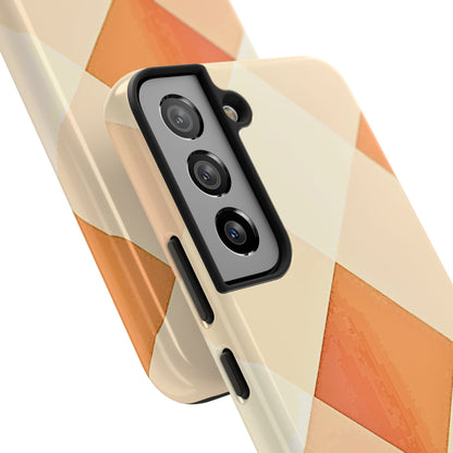 Pastel Minimalist Two-Tone Checkerboard Tough Phone Case | Aesthetic
