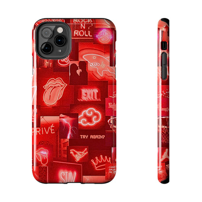 Funda resistente para teléfono con diseño de neón rojo | Estética