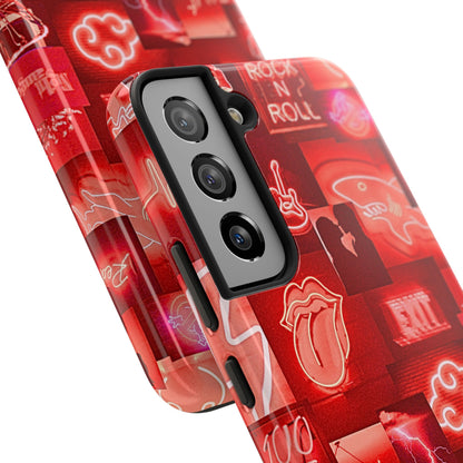 Funda resistente para teléfono con diseño de neón rojo | Estética