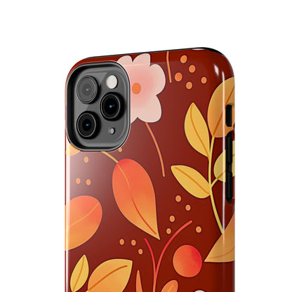 Autumn Fall Leaf Pattern Tough Phone Case | Aesthetic