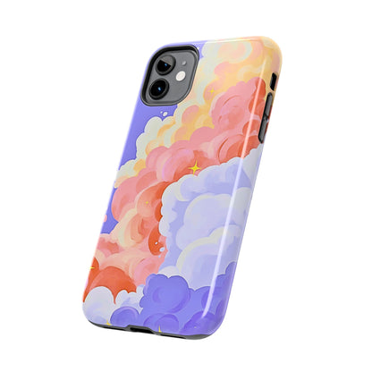 Funda resistente para teléfono con diseño de nubes de colores de ensueño | Estética