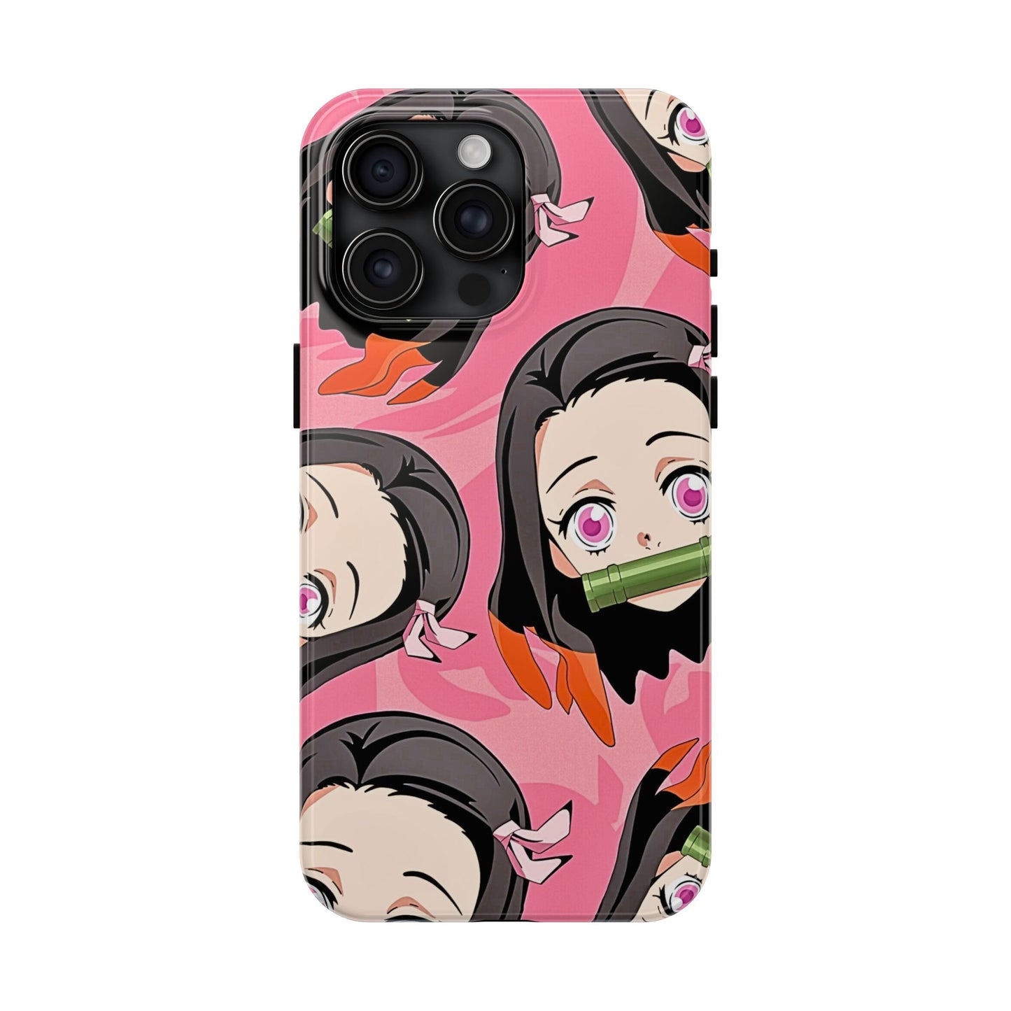 Nezuko Kamado Head Pattern Tough Phone Case | Anime - Demon Slayer