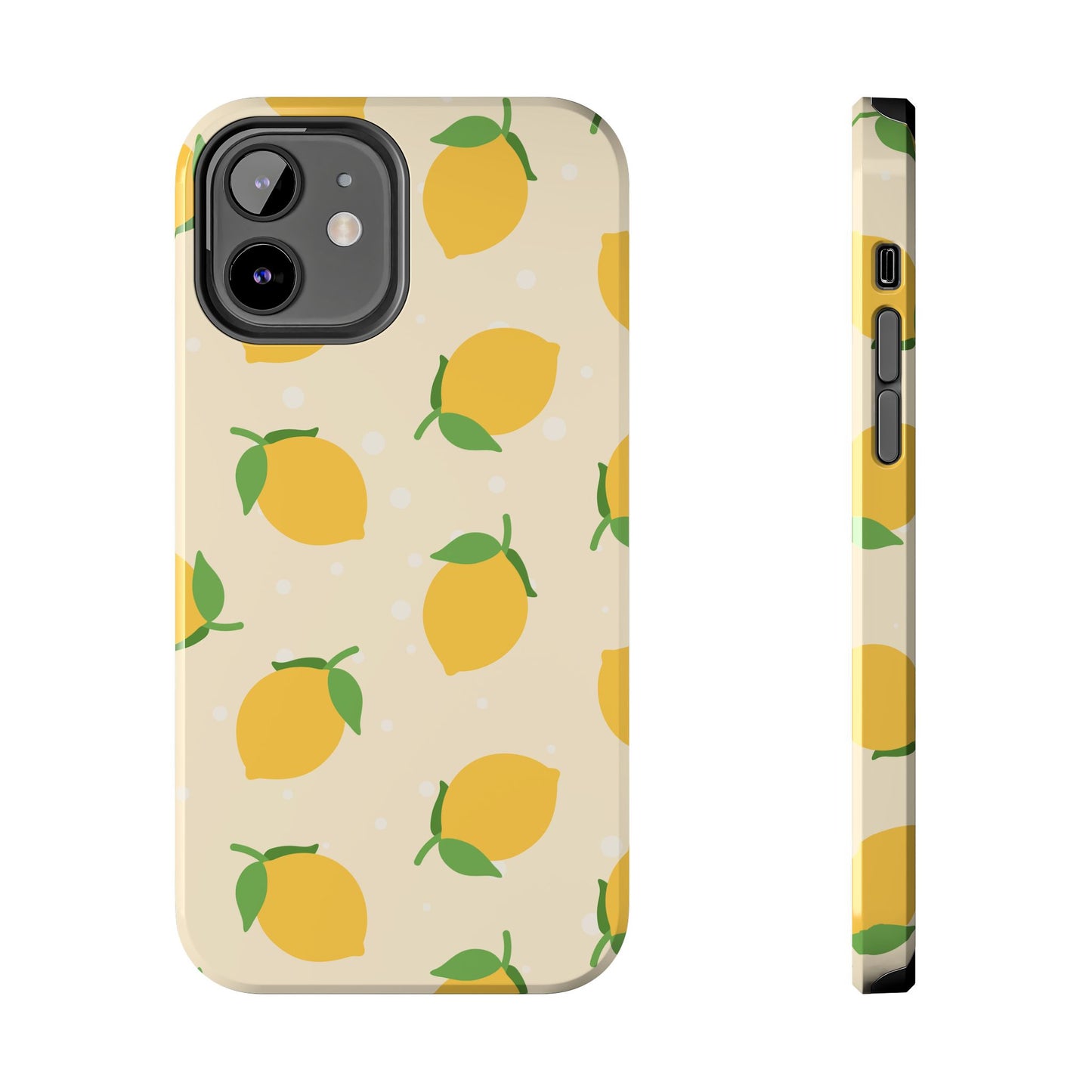 Cute Aesthetic Lemon Pattern Citrus Design Tough Phone Case | Food