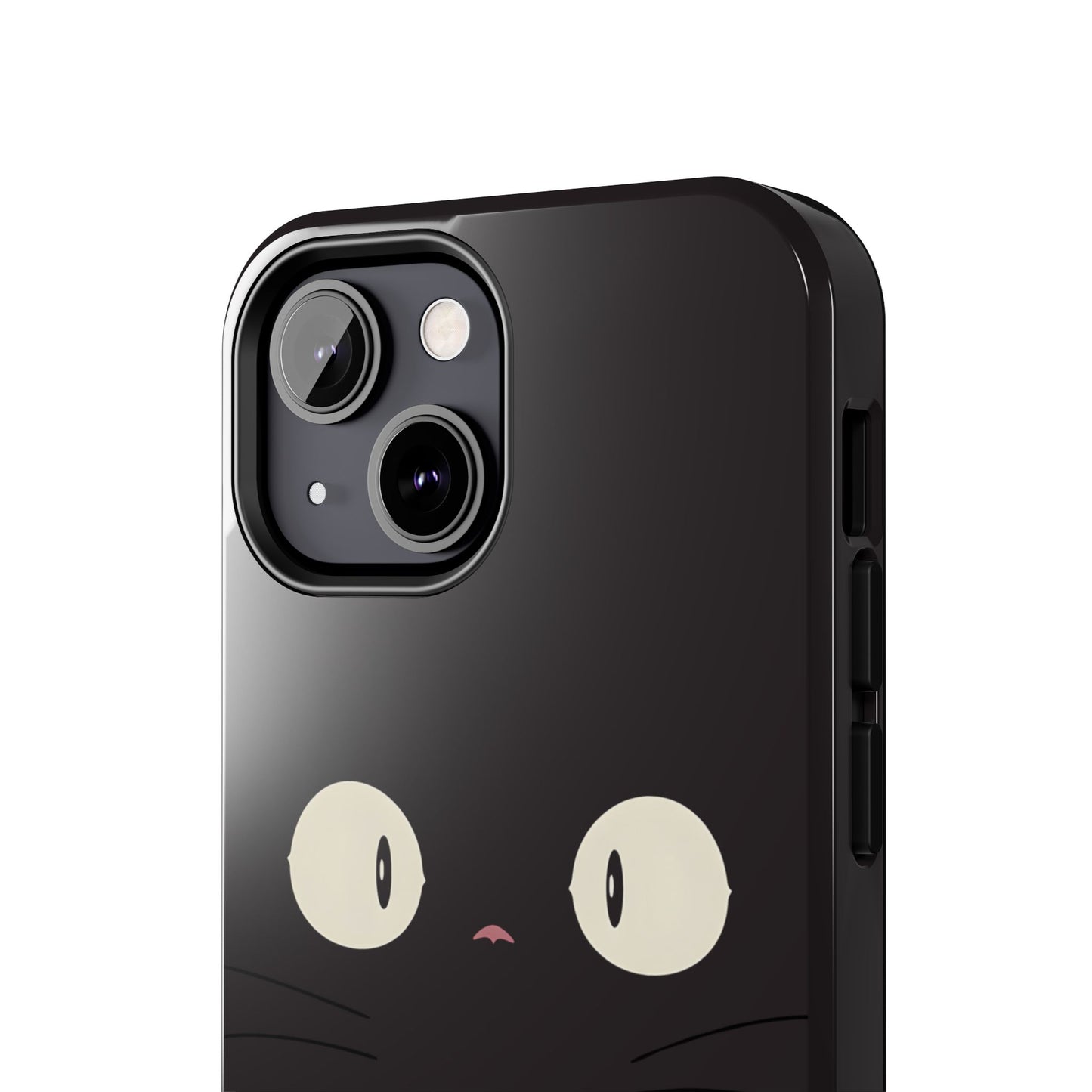 Adorable Black Cat Face and Eyes Minimal Tough Phone Case | Animals