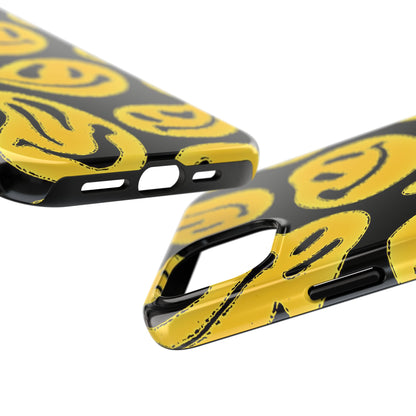 Funda resistente para teléfono con cara sonriente psicodélica colorida (versión 1) | Estética
