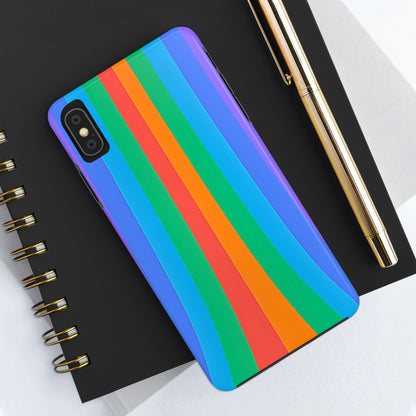Funda resistente para teléfono con líneas de arcoíris hippies | Estética