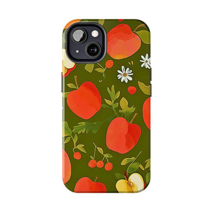 Funda/Cubierta resistente para teléfono con diseño de manzanas y bayas | Estética