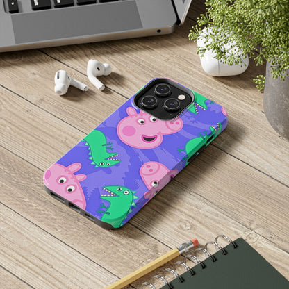 Peppa Pig & George Dinosaur Pattern Tough Phone Case | Cartoons - Peppa Pig