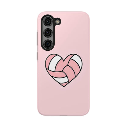 Pink Volleyball Heart Tough Phone Case | Aesthetic