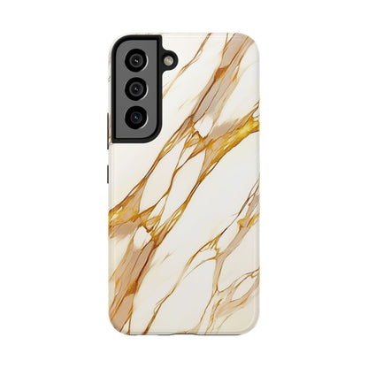 Funda/Cubierta resistente para teléfono con textura de mármol dorado de lujo | Estética