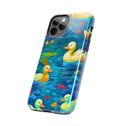 Ducks in the Pond Pattern Style Tough Phone Case | Animals