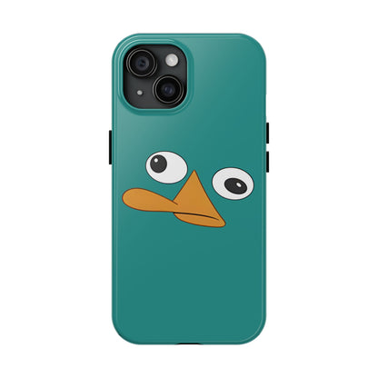 Phineas and Ferb Perry Platypus Eyes Teal Expression Tough Phone Case | Cartoon