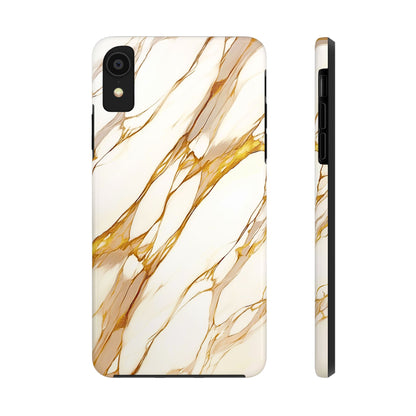 Funda/Cubierta resistente para teléfono con textura de mármol dorado de lujo | Estética