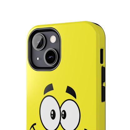 Smiley Happy Face Yellow Minimalist Cartoon Tough Phone Case | Funny