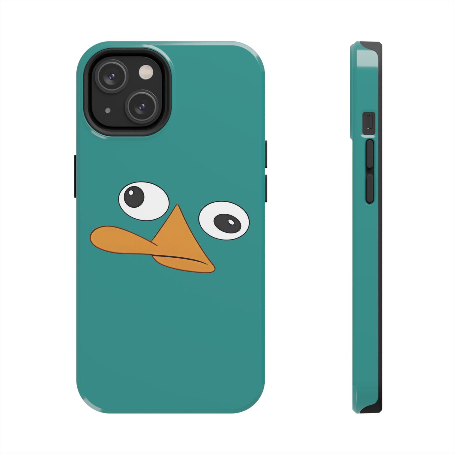 Phineas and Ferb Perry Platypus Eyes Teal Expression Tough Phone Case | Cartoon