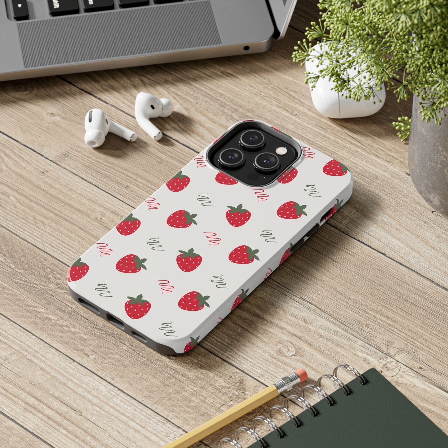 Strawberry Doodle Delight Tough Phone Case | Food