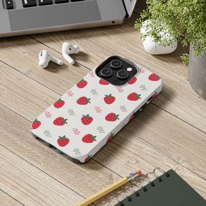 Strawberry Doodle Delight Tough Phone Case | Food